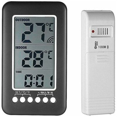 BRAST Ymyny Thermomètre Interieur Exterieur Sans Fil Avec Horloge Numérique Station Meteo Sans Fil Avec Capteur Extérieur, Black Friday 2020 Moniteur De Température Affichage Lcd Intelligent ° C / ° F - Publicité BRAST Ymyny Thermomètre Interieur Exterieur Sans Fil Avec Horloge Numérique Station Meteo Sans Fil Avec Capteur Extérieur, Black Friday 2020 Moniteur De Température Affichage Lcd Intelligent ° C / ° F - Publicité