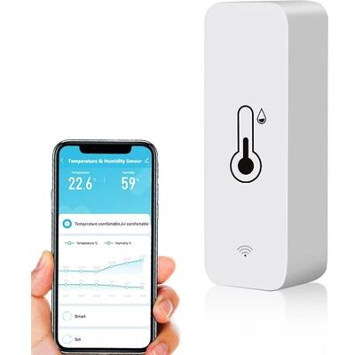 ABYSSE Thermomètre Intelligent Wifi, Mini Capteur Numérique De Température Et D'Humidité Intérieure, Capteur De Température Et D'Humidité Ambiantes Pour Sous-sol Et Serre, Compatible Avec Alexa Et Google Hom - Publicité ABYSSE Thermomètre Intelligent Wifi, Mini Capteur Numérique De Température Et D'Humidité Intérieure, Capteur De Température Et D'Humidité Ambiantes Pour Sous-sol Et Serre, Compatible Avec Alexa Et Google Hom - Publicité