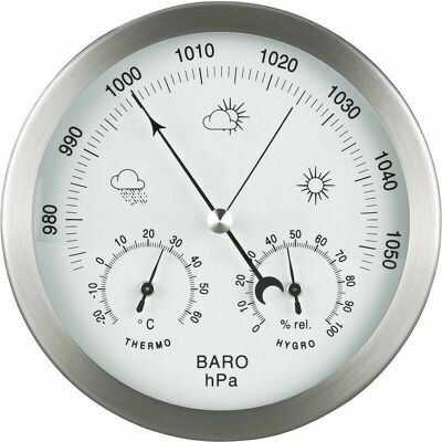 SANS MARQUE Station Météo 3en1 Cadre Inox Ø 14 Cm Baromètre Thermomètre Hygromètre - Publicité SANS MARQUE Station Météo 3en1 Cadre Inox Ø 14 Cm Baromètre Thermomètre Hygromètre - Publicité