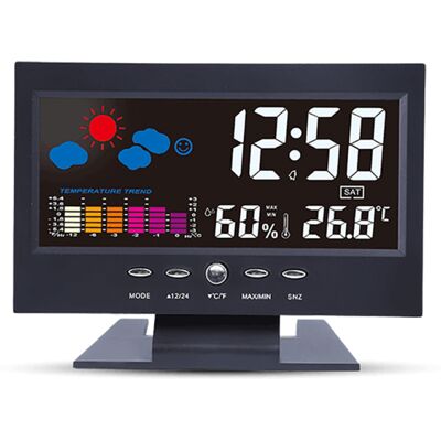 OEM Réveil Multifonction Écran Lcd, Affichage Heure, Date, Température, Humidité, Météo - Publicité OEM Réveil Multifonction Écran Lcd, Affichage Heure, Date, Température, Humidité, Météo - Publicité