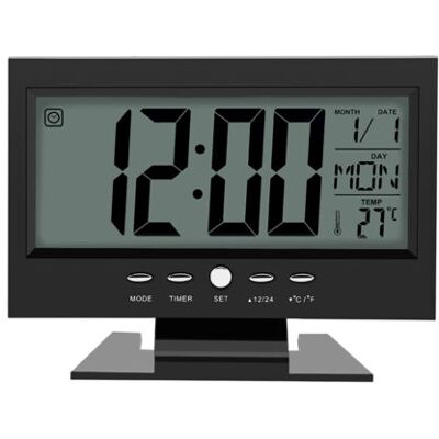 ABYSSE Horloge De Table Numérique, Réveil À Affichage Lcd, Horloge De Chevet Avec Calendrier Et Affichage De La Température Pour Les Fournitures De Chambre À Coucher À La Maison(noir) - Publicité ABYSSE Horloge De Table Numérique, Réveil À Affichage Lcd, Horloge De Chevet Avec Calendrier Et Affichage De La Température Pour Les Fournitures De Chambre À Coucher À La Maison(noir) - Publicité