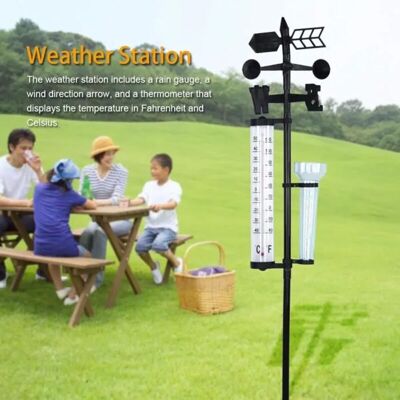 OEM Haute Qualité- 3 En 1 Thermomètres Multifonctions Pluviomètre Anémometre Extérieur Météorologique Mesureur Cour Station Météo - Publicité OEM Haute Qualité- 3 En 1 Thermomètres Multifonctions Pluviomètre Anémometre Extérieur Météorologique Mesureur Cour Station Météo - Publicité