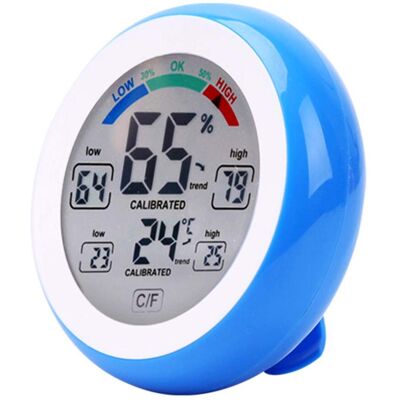 OEM Thermomètre Hygromètre Sans Fil Intérieur/extérieur,écran Tactile Lcd Rond,station Météo Ud02 Bleu - Publicité OEM Thermomètre Hygromètre Sans Fil Intérieur/extérieur,écran Tactile Lcd Rond,station Météo Ud02 Bleu - Publicité