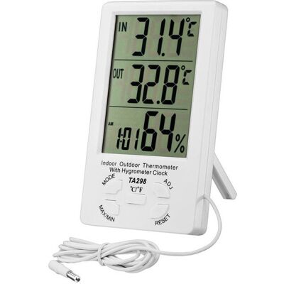 Cellfast Thermomètre Hygromètre Digital Intérieur/extérieur Avec Sonde - Écran Lcd, Mémoire Min/max, Blanc - Publicité Cellfast Thermomètre Hygromètre Digital Intérieur/extérieur Avec Sonde - Écran Lcd, Mémoire Min/max, Blanc - Publicité