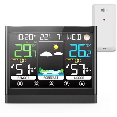 OEM Station Meteo Interieur Exterieur Sans Fil Avec Capteur Thermomètre Hygromètre Lcd Écran Couleur Avec Alerte Température Météo Prévisions Dcf Radio Phase De La Lune Snooze Réveil-dou - Publicité OEM Station Meteo Interieur Exterieur Sans Fil Avec Capteur Thermomètre Hygromètre Lcd Écran Couleur Avec Alerte Température Météo Prévisions Dcf Radio Phase De La Lune Snooze Réveil-dou - Publicité