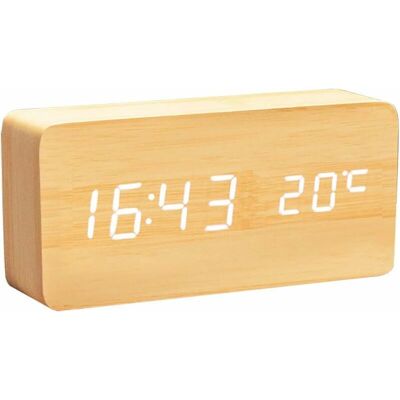 Vision Tigrezy-horloge Numérique En Bois - Réveil Multifonction Avec Affichage De L'Heure/date/température Et Contrôle Vocal Pour Les Voyages Au Bureau À Domicile - Publicité Vision Tigrezy-horloge Numérique En Bois - Réveil Multifonction Avec Affichage De L'Heure/date/température Et Contrôle Vocal Pour Les Voyages Au Bureau À Domicile - Publicité