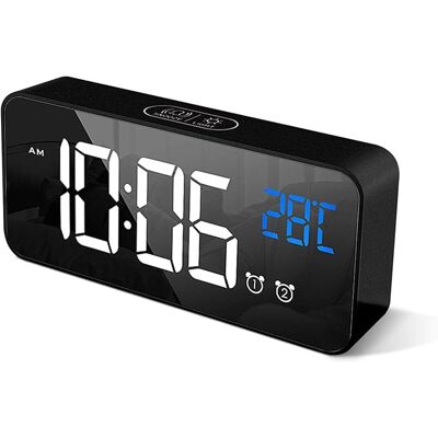 Generic Réveil Numérique Avec Grand Affichage De La Température Led, Alarme De Miroir Portable Avec Double Alarme Roupillon Temps Gradateur(noir) - Publicité Generic Réveil Numérique Avec Grand Affichage De La Température Led, Alarme De Miroir Portable Avec Double Alarme Roupillon Temps Gradateur(noir) - Publicité