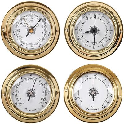 ALLAUVE Pièces Thermomètre Hygromètre Baromètre Montre Horloge Cuivre Pour Station Météo Shell - Publicité ALLAUVE Pièces Thermomètre Hygromètre Baromètre Montre Horloge Cuivre Pour Station Météo Shell - Publicité