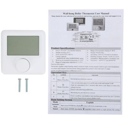 ABYSSE Thermostat Programmable Hyo6bw Avec Affichage Numérique Lcd Et Régulateur De Température - Publicité ABYSSE Thermostat Programmable Hyo6bw Avec Affichage Numérique Lcd Et Régulateur De Température - Publicité