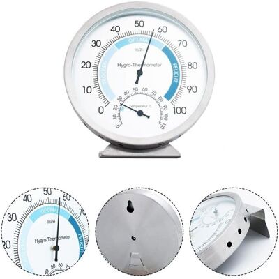 MOXIE Thermomètre Rond Et Hygromètre, Thermomètre Hygromètre Avec Support, Station Météo, Thermomètre D'Intérieur Barométrique, Mesure De Pression Simple Et Facile, De 0 ℃ À +100 ℃ - Publicité MOXIE Thermomètre Rond Et Hygromètre, Thermomètre Hygromètre Avec Support, Station Météo, Thermomètre D'Intérieur Barométrique, Mesure De Pression Simple Et Facile, De 0 ℃ À +100 ℃ - Publicité