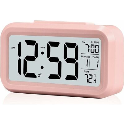 URSUS Réveil,petit Réveil Numérique,écran Lcd Avec Calendrier De Date De Répétition,affichage De L'Alarme De Température,de Chevet Facile À Installer (rose) - Publicité URSUS Réveil,petit Réveil Numérique,écran Lcd Avec Calendrier De Date De Répétition,affichage De L'Alarme De Température,de Chevet Facile À Installer (rose) - Publicité