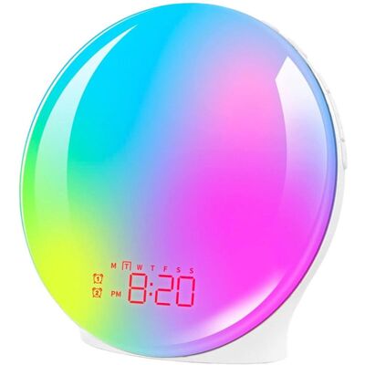 Melissa Réveil Simulateur D'Aube Et De Crépuscule Aux Lumières Colorées - Technologie Led Pour Un Éveil Progressif, Ambiance Rvb, Sons Apaisants - Adapté Aux Enfants - Publicité Melissa Réveil Simulateur D'Aube Et De Crépuscule Aux Lumières Colorées - Technologie Led Pour Un Éveil Progressif, Ambiance Rvb, Sons Apaisants - Adapté Aux Enfants - Publicité