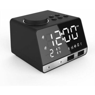 URSUS Led Double Réveil Miroir Horloge Radio Enceinte Pour Salle De Bain Basse Sans Fil Bluetooth + Port Usb + Fm Noir Noir, Enlé - Publicité URSUS Led Double Réveil Miroir Horloge Radio Enceinte Pour Salle De Bain Basse Sans Fil Bluetooth + Port Usb + Fm Noir Noir, Enlé - Publicité