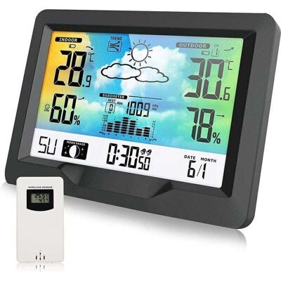 ACKERMAN Station Météo Sans Fil, Station Météo Radio Avec Capteur Extérieur, Station Météo Radio Multifonctionnelle Avec Humidificateur, Baromètre, Hygromètre Et Prévisions Météo. Publicité ACKERMAN Station Météo Sans Fil, Station Météo Radio Avec Capteur Extérieur, Station Météo Radio Multifonctionnelle Avec Humidificateur, Baromètre, Hygromètre Et Prévisions Météo. Publicité