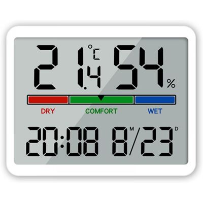 Scotch Hygromètre Thermomètre D'Intérieur, Thermomètre Numérique De Bureau Avec Moniteur De Température Et D'Humidité, Thermomètre D'Ambiance À Jauge D'Humidité Précise Avec Horloge - Publicité Scotch Hygromètre Thermomètre D'Intérieur, Thermomètre Numérique De Bureau Avec Moniteur De Température Et D'Humidité, Thermomètre D'Ambiance À Jauge D'Humidité Précise Avec Horloge - Publicité