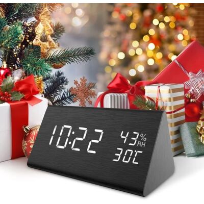 Cellfast Réveil Numérique Led, Sound Control Led Alarm Clock Bois Digital Température Et Humidité D'Affichage Pour La Maison - Publicité Cellfast Réveil Numérique Led, Sound Control Led Alarm Clock Bois Digital Température Et Humidité D'Affichage Pour La Maison - Publicité