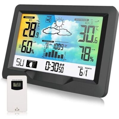 SANS MARQUE Station Météo Sans Fil, Station Météo Radio Avec Capteur Extérieur, Station Météo Radio Multifonction Avec Humidité, Baromètre, Hygromètre, Prévisions Météo - Publicité SANS MARQUE Station Météo Sans Fil, Station Météo Radio Avec Capteur Extérieur, Station Météo Radio Multifonction Avec Humidité, Baromètre, Hygromètre, Prévisions Météo - Publicité