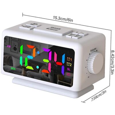FLAMMKRAFT Réveil Numérique Coloré Avec 7 Couleurs Et 4 Couleurs Changeantes, Grand Écran Led De 5 Pouces À Luminosité Réglable. Publicité FLAMMKRAFT Réveil Numérique Coloré Avec 7 Couleurs Et 4 Couleurs Changeantes, Grand Écran Led De 5 Pouces À Luminosité Réglable. Publicité