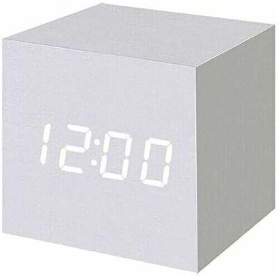 SANS MARQUE Réveil Numérique Led En Bois, Horloge Cube Numérique Avec Affichage De La Date Et De La Température, Prise Usb/batterie (blanc) - Publicité SANS MARQUE Réveil Numérique Led En Bois, Horloge Cube Numérique Avec Affichage De La Date Et De La Température, Prise Usb/batterie (blanc) - Publicité
