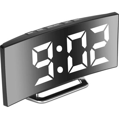 Vision Réveil Numérique Pour Chambres À Coucher, Écran Miroir 7'' Led, 2 Luminosités, 12/24h, Température, Date, Veilleuse, Snooze, Alimentation Usb, Fonction Mémoire(blanche) - Publicité Vision Réveil Numérique Pour Chambres À Coucher, Écran Miroir 7'' Led, 2 Luminosités, 12/24h, Température, Date, Veilleuse, Snooze, Alimentation Usb, Fonction Mémoire(blanche) - Publicité