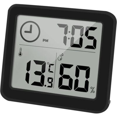 SCORPIO Thermomètre/hygromètre Numérique Grand Écran Lcd 3,2” Intérieur D'Ambiance Moniteur De Température Et Humidimètre Indicateur D'Humidité Et De Température Avec Horloge (noir) - Publicité SCORPIO Thermomètre/hygromètre Numérique Grand Écran Lcd 3,2” Intérieur D'Ambiance Moniteur De Température Et Humidimètre Indicateur D'Humidité Et De Température Avec Horloge (noir) - Publicité