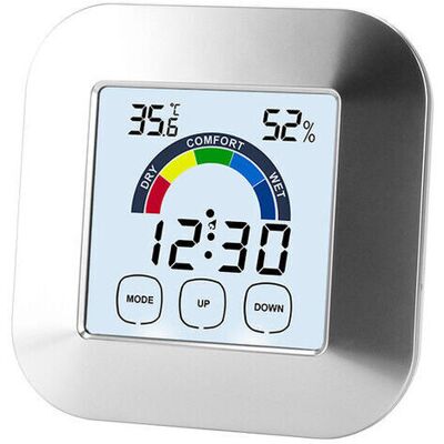 SCORPIO Horloge , Écran Lcd Tactile Intérieur Thermomètre Hygromètre Réveil Électrique Horloge Météo 1 Pcs (3.3x3.3in) - Publicité SCORPIO Horloge , Écran Lcd Tactile Intérieur Thermomètre Hygromètre Réveil Électrique Horloge Météo 1 Pcs (3.3x3.3in) - Publicité