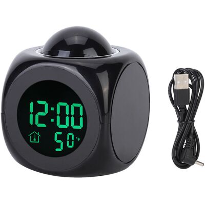 PELTOR Jeffergarden Horloge Électronique Lcd Multifonctionnelle, Réveil À Projection Numérique Avec Affichage De La Température - Publicité PELTOR Jeffergarden Horloge Électronique Lcd Multifonctionnelle, Réveil À Projection Numérique Avec Affichage De La Température - Publicité