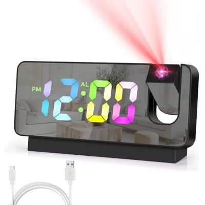 Vision Reveil Projecteur Plafond, Rotation À 180° Reveil Numerique, 7.8inch Miroir Réveils Usb Avec Température, Rechargeable Affichage Du Calendrier De La Date, Horloge De Table Pour Le Bureau De La Chambre - Publicité Vision Reveil Projecteur Plafond, Rotation À 180° Reveil Numerique, 7.8inch Miroir Réveils Usb Avec Température, Rechargeable Affichage Du Calendrier De La Date, Horloge De Table Pour Le Bureau De La Chambre - Publicité