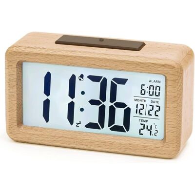 OEM Réveil Numérique En Bois, Réveil Lcd Horloge Digitale Sans Tic-tac Avec Affichage Date, Température, Fonction Snooze, Horloge Numérique Alimenté Par Batterie - Publicité OEM Réveil Numérique En Bois, Réveil Lcd Horloge Digitale Sans Tic-tac Avec Affichage Date, Température, Fonction Snooze, Horloge Numérique Alimenté Par Batterie - Publicité