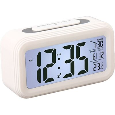 Melissa Réveil Numérique Avec Rétro-éclairage - Affichage Lcd, Moniteur De Température, Alarme Snooze, Horloge Intelligente Avec Calendrier - Publicité Melissa Réveil Numérique Avec Rétro-éclairage - Affichage Lcd, Moniteur De Température, Alarme Snooze, Horloge Intelligente Avec Calendrier - Publicité