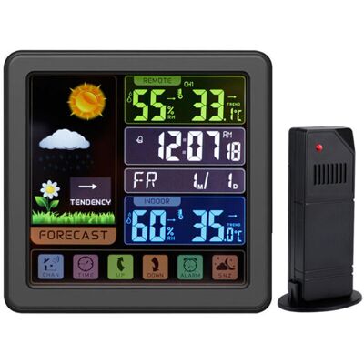 PELTOR (noir) Station Météo Couleur Sans Fil Avec Écran Tactile Complet, Horloge Météo Multifonction Sans Fil, Sécurité Enfant, Port Usb Et Écran Lcd Couleur - Publicité PELTOR (noir) Station Météo Couleur Sans Fil Avec Écran Tactile Complet, Horloge Météo Multifonction Sans Fil, Sécurité Enfant, Port Usb Et Écran Lcd Couleur - Publicité