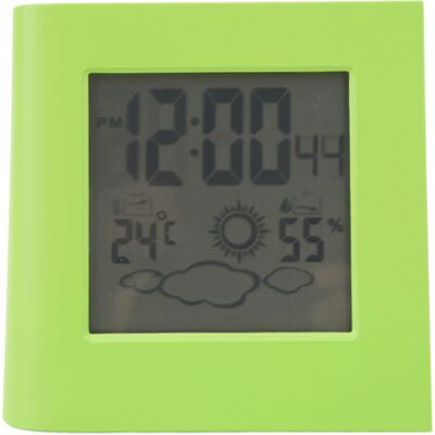 ABYSSE Réveil Solaire À Double Énergie Avec Prévisions Météo (température Et Humidité) - Vert - Publicité ABYSSE Réveil Solaire À Double Énergie Avec Prévisions Météo (température Et Humidité) - Vert - Publicité