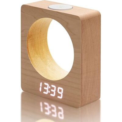 ABYSSE Réveil Numérique Silencieux En Bois Avec Lumière, 3 Réveils De Chevet À Piles, Réveil Led À Quatre Niveaux D'Intensité Avec Affichage De La Température Et Du Calendrier - Publicité ABYSSE Réveil Numérique Silencieux En Bois Avec Lumière, 3 Réveils De Chevet À Piles, Réveil Led À Quatre Niveaux D'Intensité Avec Affichage De La Température Et Du Calendrier - Publicité