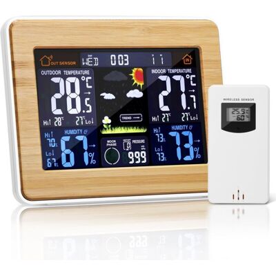 OEM Station Météo Numérique Sans – Avec Heure, Date, Température, Humidité, Baromètre, Alarme, Affichage Des Phases De Lune, Thermomètre Multifonction - Publicité OEM Station Météo Numérique Sans – Avec Heure, Date, Température, Humidité, Baromètre, Alarme, Affichage Des Phases De Lune, Thermomètre Multifonction - Publicité