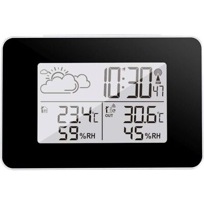 OEM Station Météo Intérieur Avec Capteur Extérieur Thermomètre, Hygromètre Prévisions Météo Animées Horloge Radio-pilotée Dcf Alarme Écran Led Éclaire Facil À Lire Noir - Publicité OEM Station Météo Intérieur Avec Capteur Extérieur Thermomètre, Hygromètre Prévisions Météo Animées Horloge Radio-pilotée Dcf Alarme Écran Led Éclaire Facil À Lire Noir - Publicité