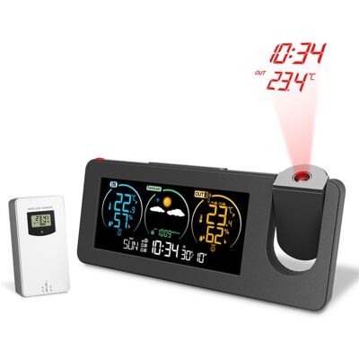 OEM Réveil Projecteur Pour Chambre Avec Station Météo - Thermomètre Intérieur/extérieur Sans Fil, Hygromètre - Horloge Atomique, Projection Météo-dou - Publicité OEM Réveil Projecteur Pour Chambre Avec Station Météo - Thermomètre Intérieur/extérieur Sans Fil, Hygromètre - Horloge Atomique, Projection Météo-dou - Publicité