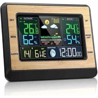 SCORPIO Station Météo Sans Fil Avec Capteur Extérieur, Écran Couleur 15,2 Cm, Affichage Température/humidité Intérieure & Extérieure, Pression Atmosphérique, Prévisions Météo, Phases Lunaires Et Réveil - Publicité SCORPIO Station Météo Sans Fil Avec Capteur Extérieur, Écran Couleur 15,2 Cm, Affichage Température/humidité Intérieure & Extérieure, Pression Atmosphérique, Prévisions Météo, Phases Lunaires Et Réveil - Publicité