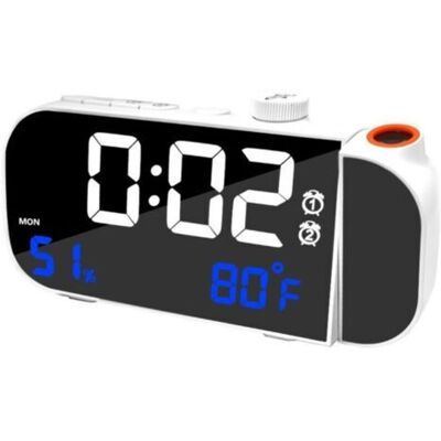 URSUS Réveil Projecteur De Plafond Avec Affichage De La Température Et De L'Humidité, Fonction Sommeil, Luminosité Et Volume Réglables, Chargement Usb, Format 12/24 Heures - Blanc - Publicité URSUS Réveil Projecteur De Plafond Avec Affichage De La Température Et De L'Humidité, Fonction Sommeil, Luminosité Et Volume Réglables, Chargement Usb, Format 12/24 Heures - Blanc - Publicité