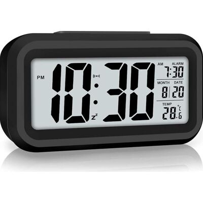 Vision Réveil Numérique Pour Chambre À Coucher, Horloge De Bureau À Piles, Horloge Numérique Avec Veilleuse Intelligente, Affichage 12/24 H, Fonction Snooze Pour Les Dormeurs Lourds, Cadeaux De - Publicité Vision Réveil Numérique Pour Chambre À Coucher, Horloge De Bureau À Piles, Horloge Numérique Avec Veilleuse Intelligente, Affichage 12/24 H, Fonction Snooze Pour Les Dormeurs Lourds, Cadeaux De - Publicité