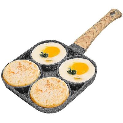 HONORNIC Poêle À Œufs, Poêle À Crêpes Antiadhésive À 4 Trous, Compatible Avec Les Plaques À Induction. Publicité HONORNIC Poêle À Œufs, Poêle À Crêpes Antiadhésive À 4 Trous, Compatible Avec Les Plaques À Induction. Publicité