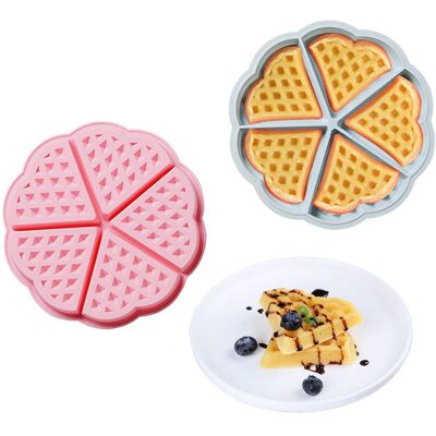 MCKENSA Moule À Gaufres En Silicone (2 Pièces) En Forme De Cœur, 5 Cavités, Pour Gâteaux, Muffins Et Crêpes. Publicité MCKENSA Moule À Gaufres En Silicone (2 Pièces) En Forme De Cœur, 5 Cavités, Pour Gâteaux, Muffins Et Crêpes. Publicité