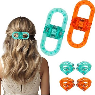 OEM Clips Pour Cheveux Magnétiques Pour Femmes - Forte Tenue Anti-glissement Sans Plis 2-en-1 Clips De Coiffure, Doux Sur Tous Les Types De Cheveux (b: Bleu, Orange) - Publicité OEM Clips Pour Cheveux Magnétiques Pour Femmes - Forte Tenue Anti-glissement Sans Plis 2-en-1 Clips De Coiffure, Doux Sur Tous Les Types De Cheveux (b: Bleu, Orange) - Publicité