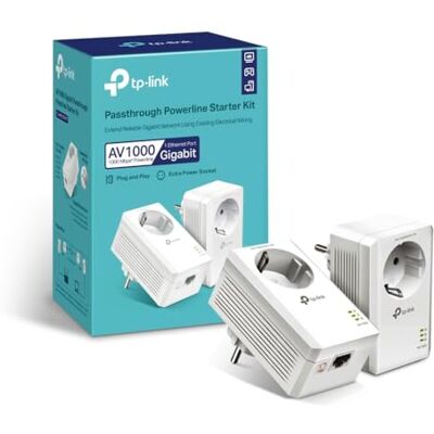 Kit De Inicio Tp-link Av1000 Gigabit Passthrough Powerline, 2 Unidades, Blanco - Publicité Kit De Inicio Tp-link Av1000 Gigabit Passthrough Powerline, 2 Unidades, Blanco - Publicité