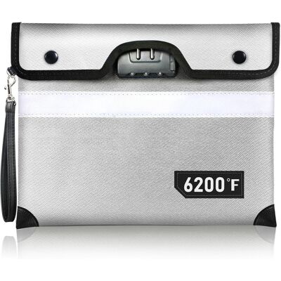 OEM 6200°f Fireproof Document Bag With Lock, Upgraded Fire Proof Money Bag For Cash With Zipper/reflective Strip,water Resistant Fireproof Bags For Documents - Publicité OEM 6200°f Fireproof Document Bag With Lock, Upgraded Fire Proof Money Bag For Cash With Zipper/reflective Strip,water Resistant Fireproof Bags For Documents - Publicité
