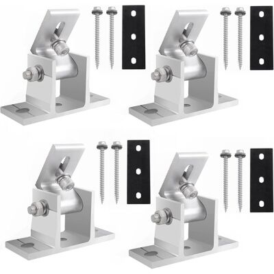 OEM Solar Panel Mount Balcony Power Station 10-60° Adjustable Solar Panel Holder Universal Mounting Solar Module Photovoltaic For Boat Motorhome Flat Roof Pack Of 4 - Publicité OEM Solar Panel Mount Balcony Power Station 10-60° Adjustable Solar Panel Holder Universal Mounting Solar Module Photovoltaic For Boat Motorhome Flat Roof Pack Of 4 - Publicité