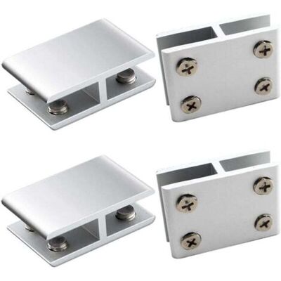 OEM Lot De 4 Pince À Verre Clips A Verre En Alliage D'Aluminium Pour Fixation De Verre Sur Les Deux Côtés De Douche Tables Panneaux, Pince Verre Ajustable De 10 À 12mm D'Épaisseur, 180 Degrés - Publicité OEM Lot De 4 Pince À Verre Clips A Verre En Alliage D'Aluminium Pour Fixation De Verre Sur Les Deux Côtés De Douche Tables Panneaux, Pince Verre Ajustable De 10 À 12mm D'Épaisseur, 180 Degrés - Publicité