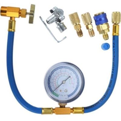 OEM Charging Hose Kit, Refrigerant Rechahose With Gauge 2.75“, R134a Can Tap And Quick Couple, 1/4 Male Adapter Kit And Bpv31 Piercing Valve For Air Conditioning - Publicité OEM Charging Hose Kit, Refrigerant Rechahose With Gauge 2.75“, R134a Can Tap And Quick Couple, 1/4 Male Adapter Kit And Bpv31 Piercing Valve For Air Conditioning - Publicité