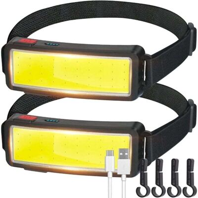 OEM Led Lampe Frontale Torche Usb Rechargeable Cob Projecteur Léger Imperméable - Entretien Et Construction De Voiture - Lumière De Travail Pour Casque - Cyclisme Pêche En Plein Air, Paquet De 2-crezuo - Publicité OEM Led Lampe Frontale Torche Usb Rechargeable Cob Projecteur Léger Imperméable - Entretien Et Construction De Voiture - Lumière De Travail Pour Casque - Cyclisme Pêche En Plein Air, Paquet De 2-crezuo - Publicité