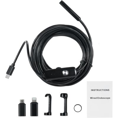 OEM Caméra Endoscopique À Double Objectif Avec Éclairage Pour Ios Et Android, Résolution 1920p, Étanchéité Ip68, Longueur 5 M (16,5 Pi), Semi-rigide, Type Serpent, 8+1 Led Réglables. Publicité OEM Caméra Endoscopique À Double Objectif Avec Éclairage Pour Ios Et Android, Résolution 1920p, Étanchéité Ip68, Longueur 5 M (16,5 Pi), Semi-rigide, Type Serpent, 8+1 Led Réglables. Publicité