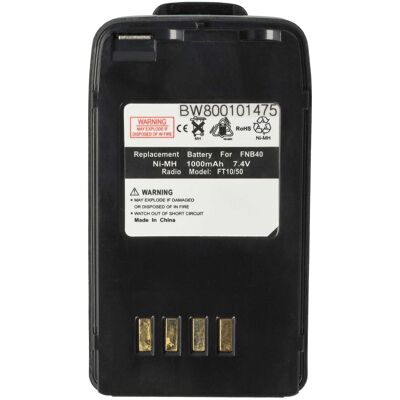 Vhbw Batterie Remplacement Pour Fnb-41 Fnb-40 Pour Radio Talkie-walkie (1000mah, 7,4v, Nimh) - Avec Clip De Ceinture - Publicité Vhbw Batterie Remplacement Pour Fnb-41 Fnb-40 Pour Radio Talkie-walkie (1000mah, 7,4v, Nimh) - Avec Clip De Ceinture - Publicité